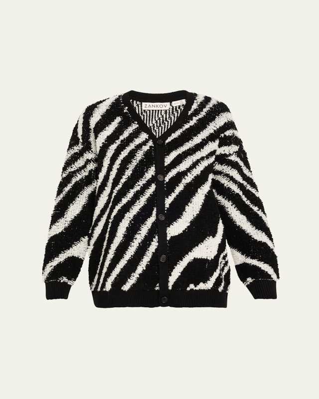 Christian Stripe Mohair Wool Cardigan